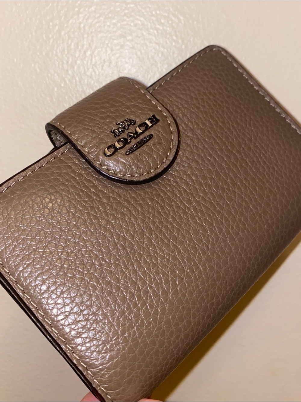 Coach Medium Corner Zip Wallet New Dark Stone